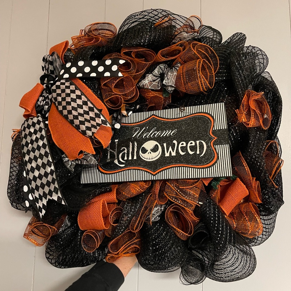 Disney’s Nightmare Before Christmas wreath with a Halloween Theme